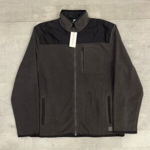 Calvin Klein Co Full Zip Gray Black Fleece Jacket NWT